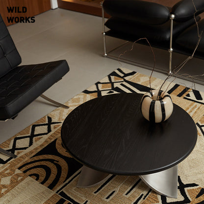 Wild Works Oscar Table Solid Wood Round Table Middle Ancient Modern Coffee Furniture Table